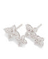 Pendientes colgantes de flor en oro blanco de 18 kt